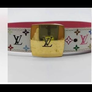 Authentic Louis Vuitton White Multicolor belt
